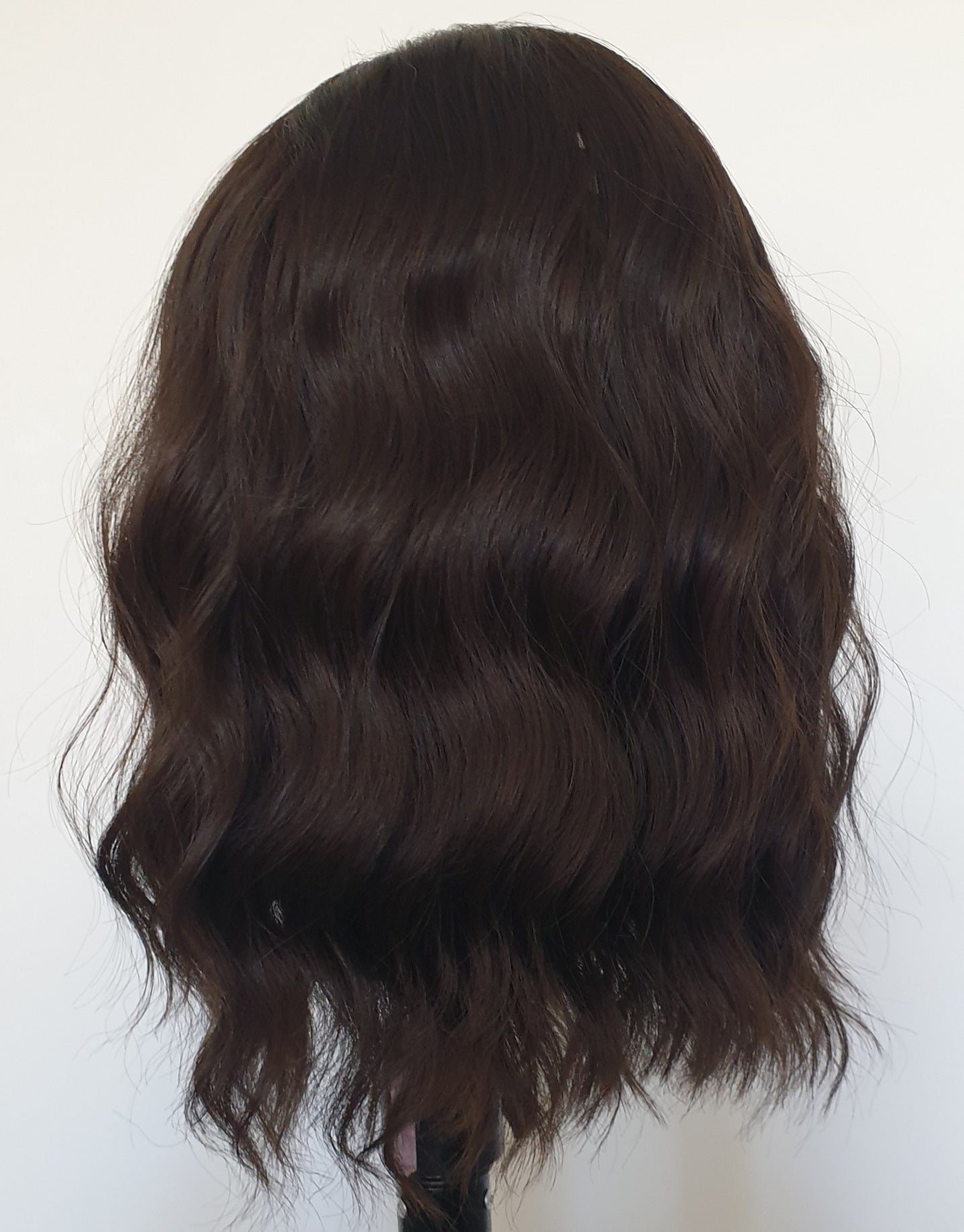 Dark Brown Wavy Bob Hard Front Synthetic Wig