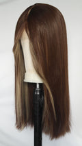 Brunette Money Piece Highlight Lace Front Wig | 23"