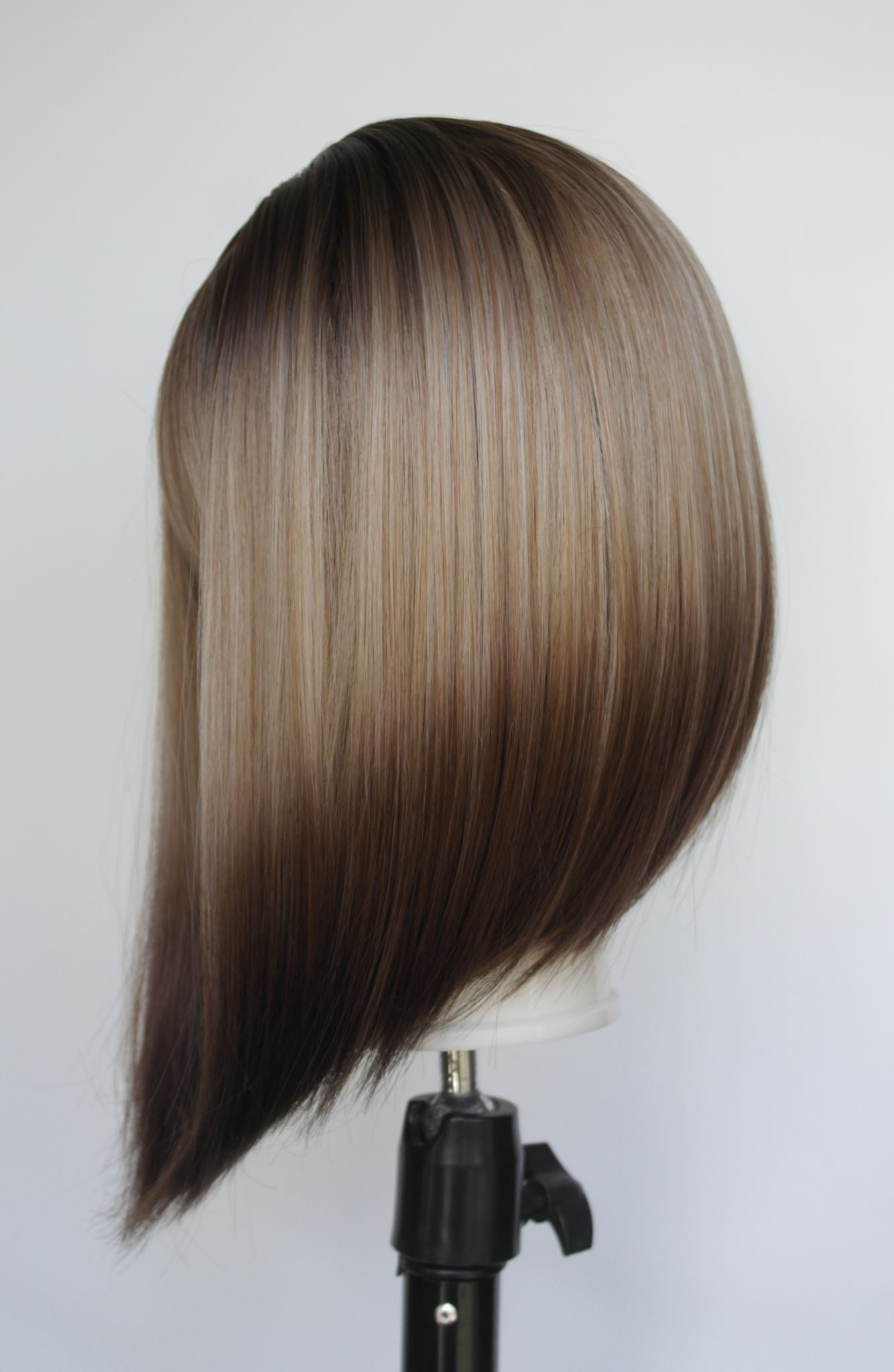 Brunette Ombre Short Bob Wig with Fringe | Hard Front 12"