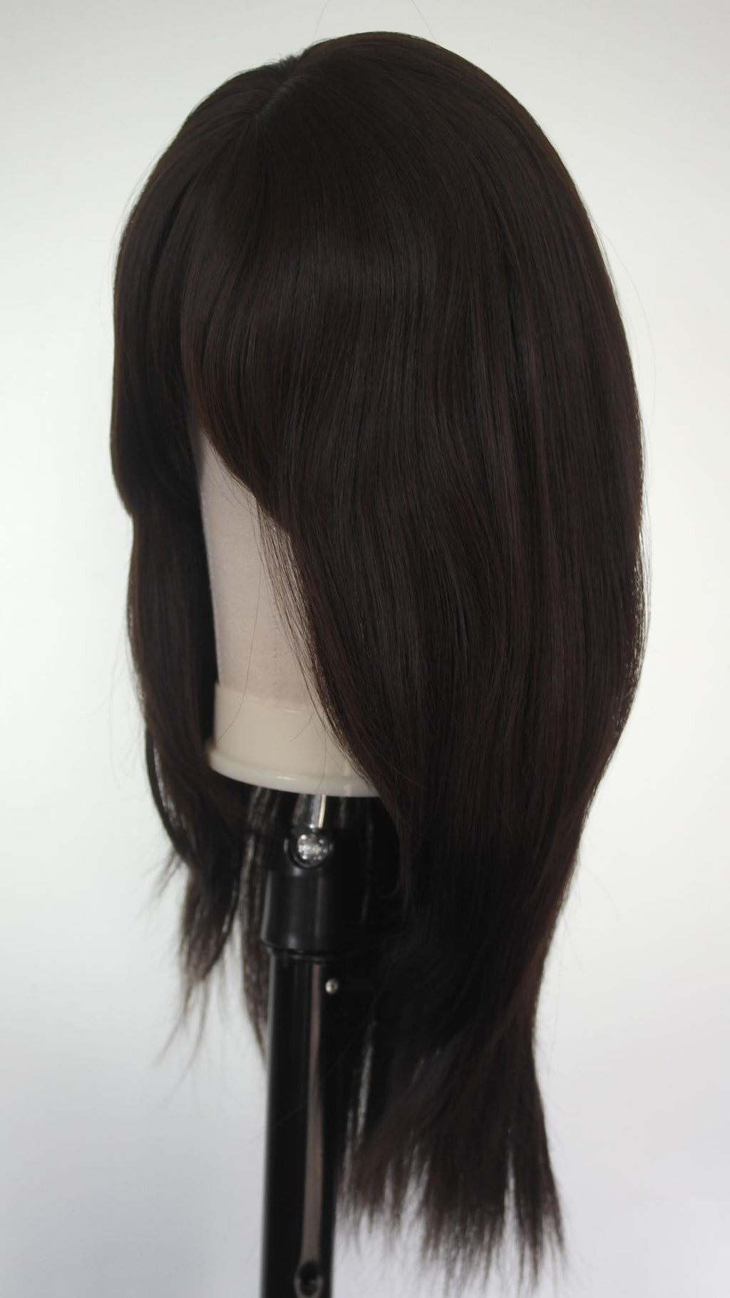 Deep Brown Curtain Fringe Wig