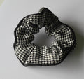 Black and white houndstooth monochrome scrunchie hair accessory New Zealand