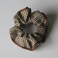 Houndstooth Scrunchie | Brown & Cream Classic Check