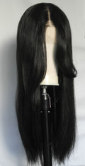 Raven Black 13x4 Lace Front Wig with Curtain Fringe | 26"
