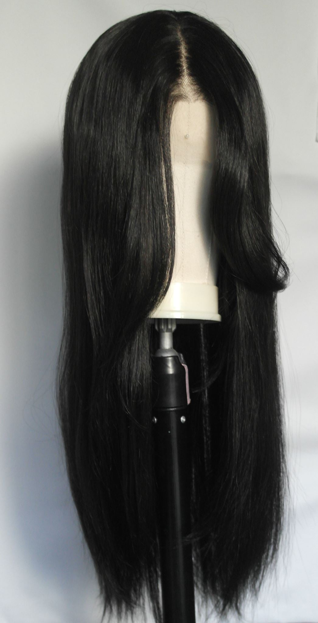 Raven Black 13x4 Lace Front Wig with Curtain Fringe | 26"