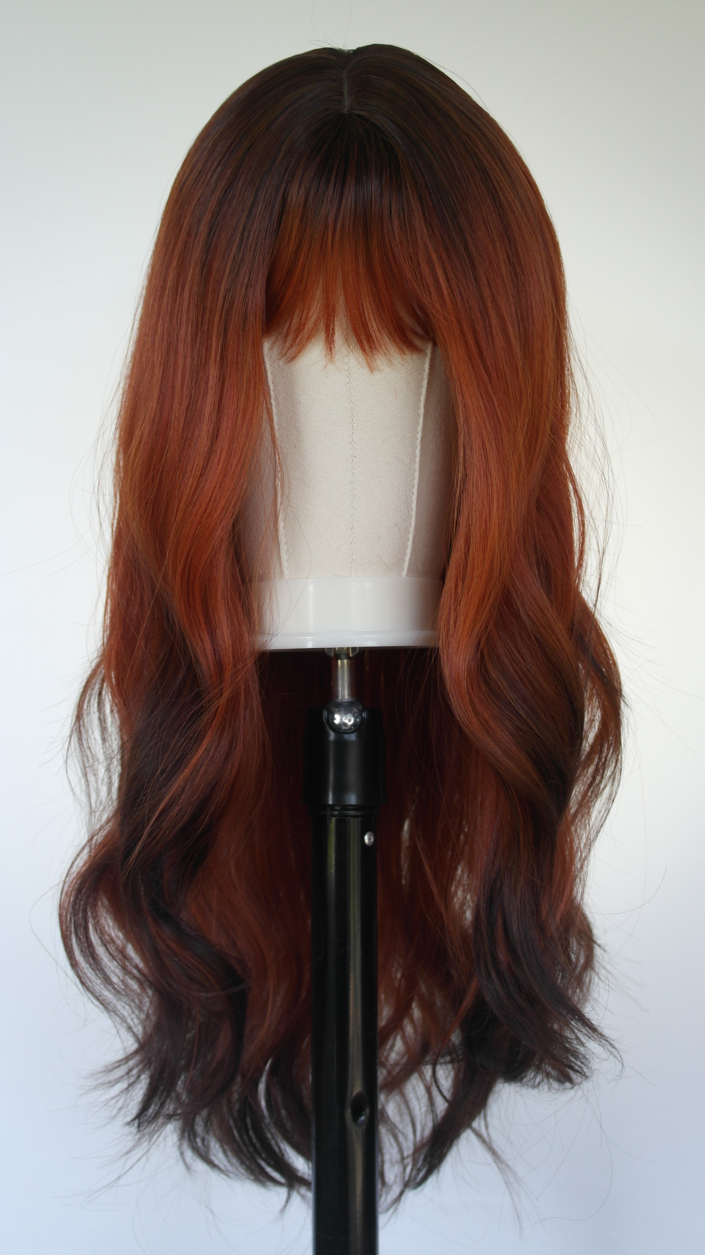 Copper Fox-Tip Ombre Long Synthetic Wig