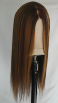 Warm Brunette Human Hair Blend Lace Front Wig