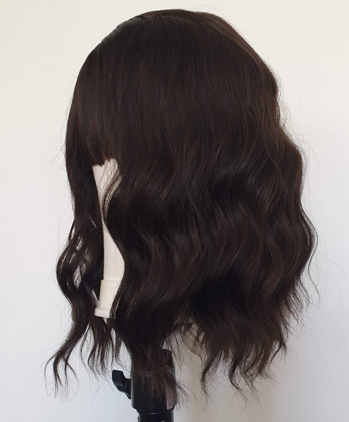 Dark Brown Wavy Bob Hard Front Synthetic Wig