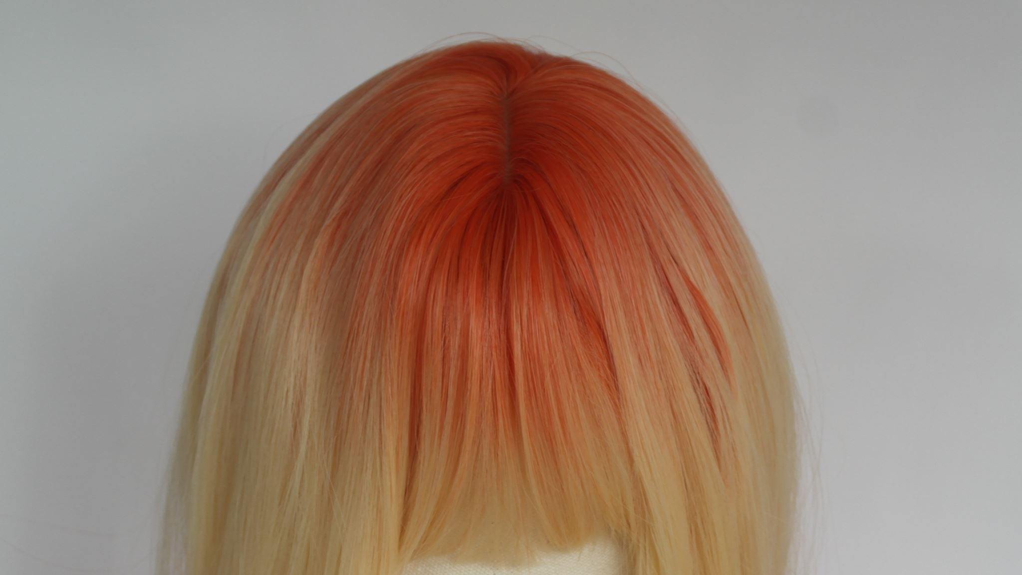 Orange Blonde Ombre Fringed Wig